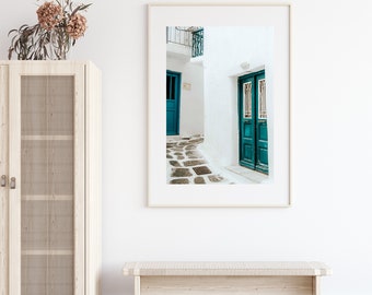 Griechische Tür Druck, blaue Tür Druck, Architektur Kunst, Europa Druck, einzigartige Wandkunst, Reisefotografie, digitaler Download
