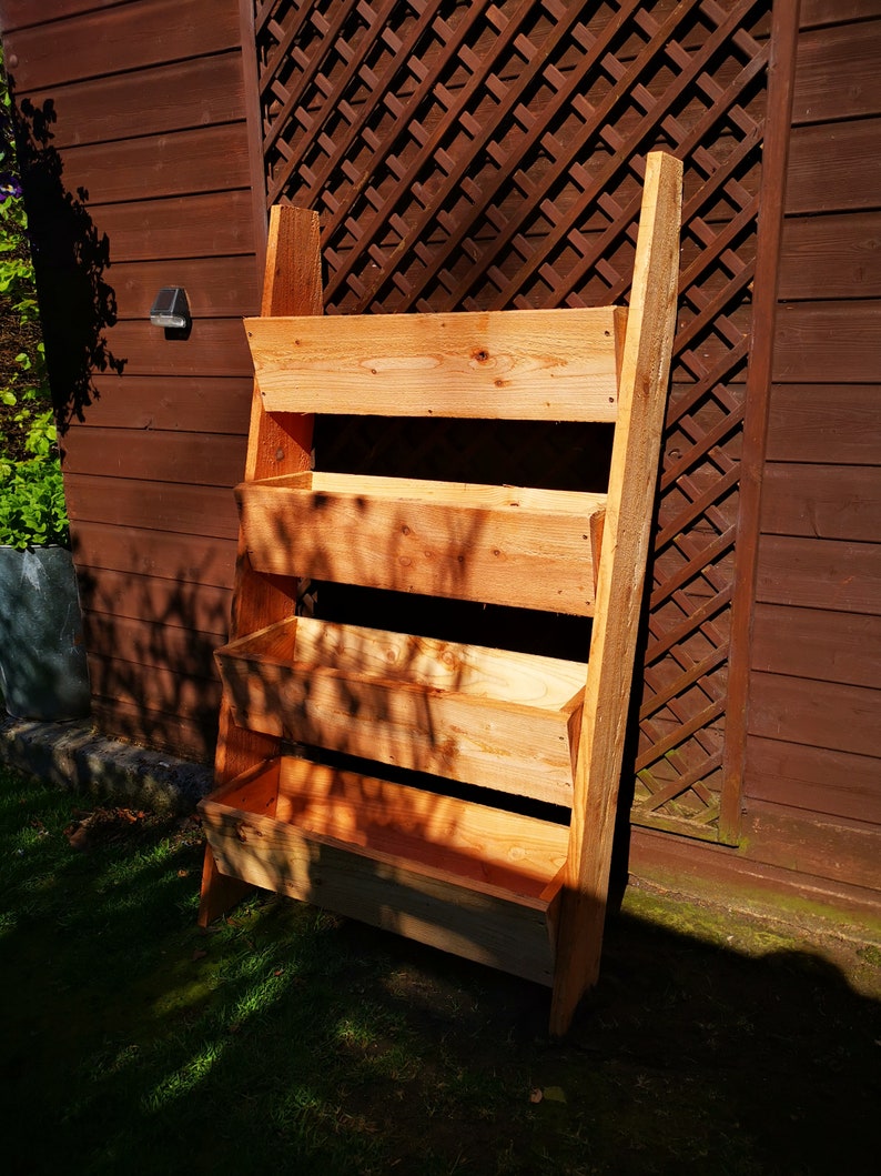 Vertical Scottish Larch Garden Ladder Planter Locally and Etsy
