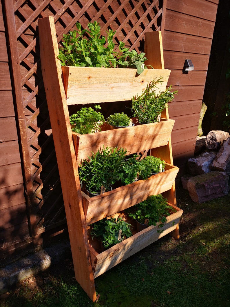 Vertical Scottish Larch Garden Ladder Planter Locally and Etsy