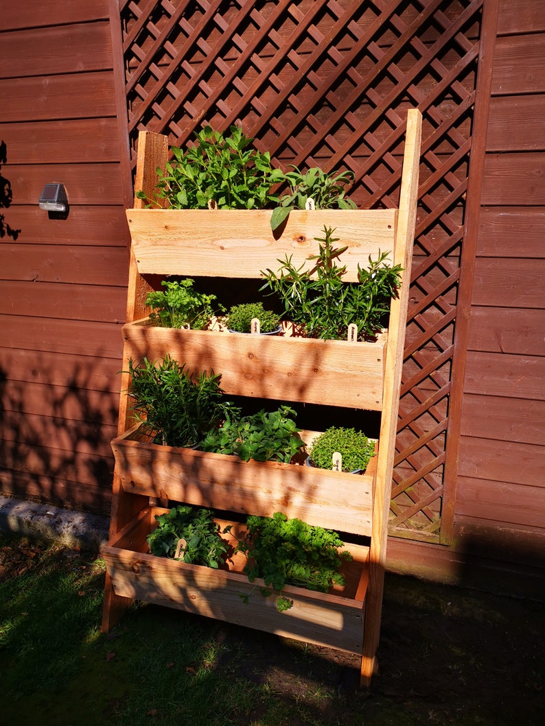 Vertical Scottish Larch Garden Ladder Planter Locally and Etsy