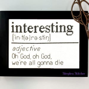 PDF Cross Stitch Pattern - Define Interesting