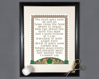PDF Cross Stitch Pattern - The Road Goes Ever On