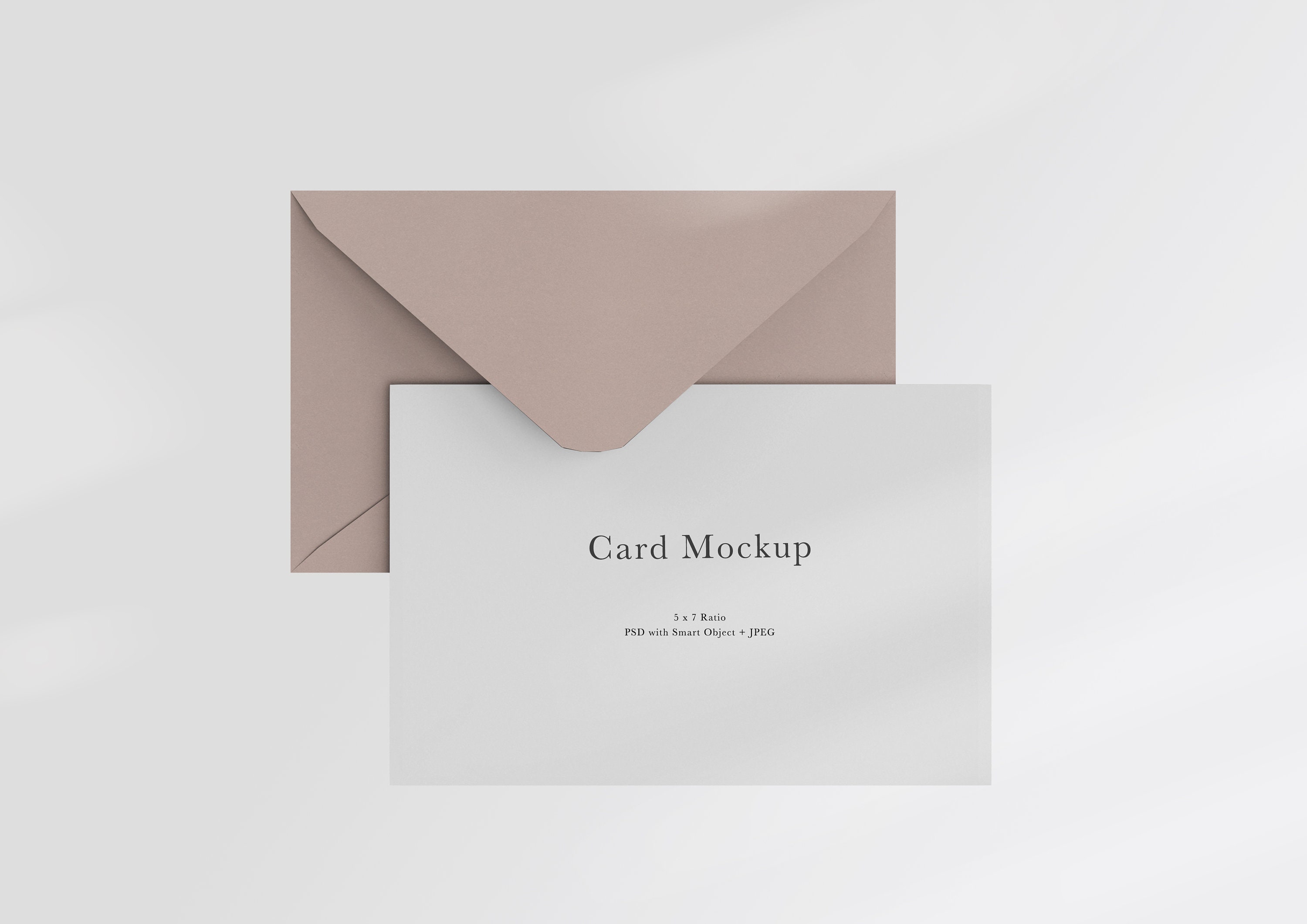 Card Mockup 777 Beige Invitation Mockup 5 x 7 Card Mock Up