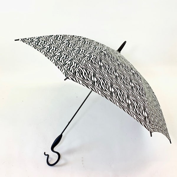 Zebra Printed Umbrella with Self Balancing Handle