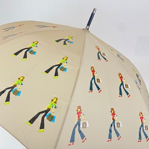 Shopping Lady Umbrella Beige