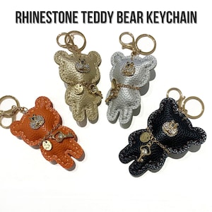 Teddy Bear Keychain | Bear Keychain | Bag Charms | Rhinestone Key Chain | Decorative Keychains