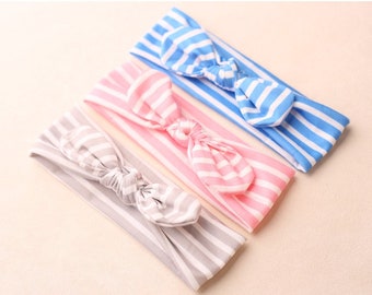 Baby Striped Headband | Baby Headband | Top-Knot Headband | Bow Headband | Headband