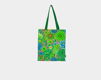 Tote Bags | Eco Bags | Kaffe Fassett Enchanted Green | Reversible | Shoulder Tote Bags | Shopping Bags