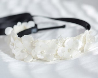 Flower Pearl Baby Hairband | Baby Headband | Baby Hair Band | Floral Hairband