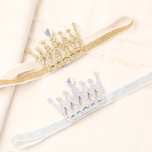Glitter Crown Baby Hoofdband | Kroonhoofdband | Babyhoofdband | Pasgeboren hoofdband | Baby accessoire