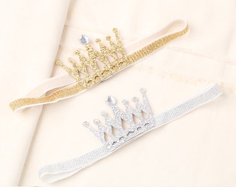 Glitter Crown Baby Headband | Crown Headband | Baby Headband | Newborn Headband | Baby Accessory
