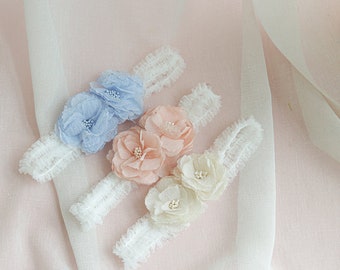 Floral Baby Headband | Baby Girl Headband | Lace Baby Headband | Baby Accessory | Baby Shower Gift