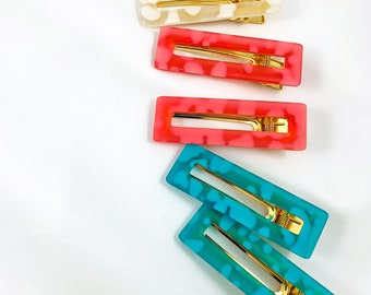 Matte Acrylic Hair Clip | Rectangular Alligator Clip