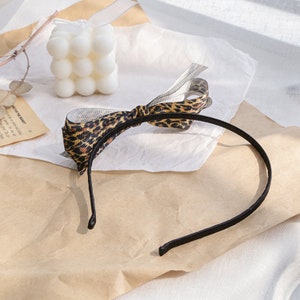 Leopard Ribbon Skinny Hairband | Alice Headband | Skinny Hair Band | Women&#39;s Headband