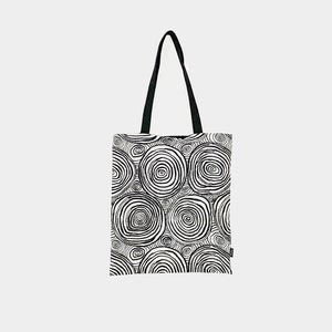 Tote Bags | Eco Bags | Kaffe Fassett Rings Black & White | Shoulder Tote Bags | Shopping Bags