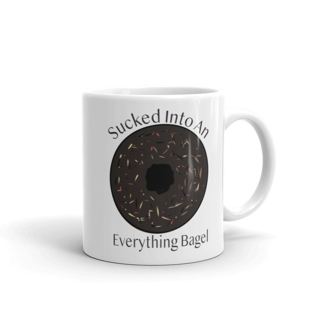 Sucked Into an Everything Bagel White Glossy Mug - Etsy