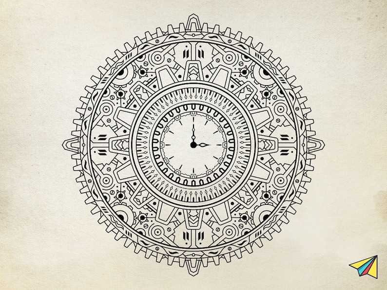 Download Steampunk Clock mandala vector designs mandala svg mandala ...