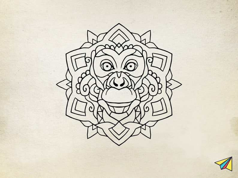 Download Monkey vector designs mandala Monkey cricut svg mandala svg | Etsy
