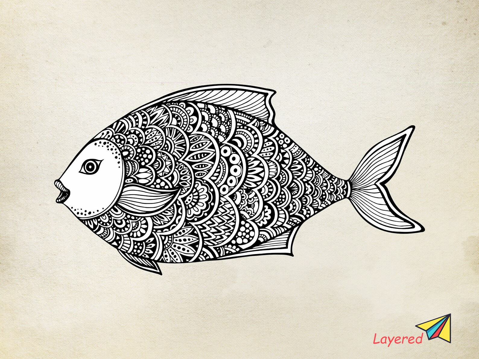 Download Fish mandala svg vector designs Fish vector Fish Zentangle | Etsy