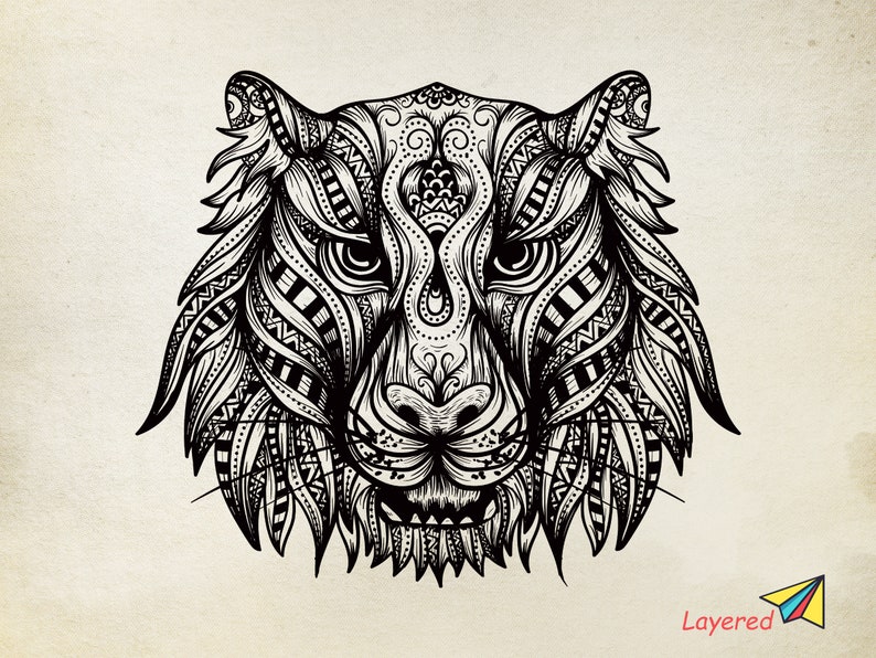 Download Tiger Head mandala svg Zentangle svg Tiger Head svg mandala | Etsy