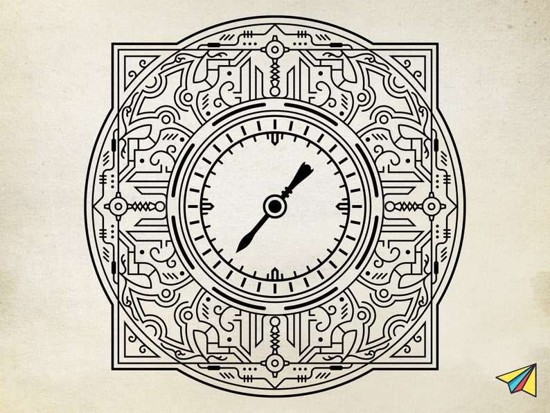 Download Steampunk Fancy Clock mandala vector designs mandala svg ...