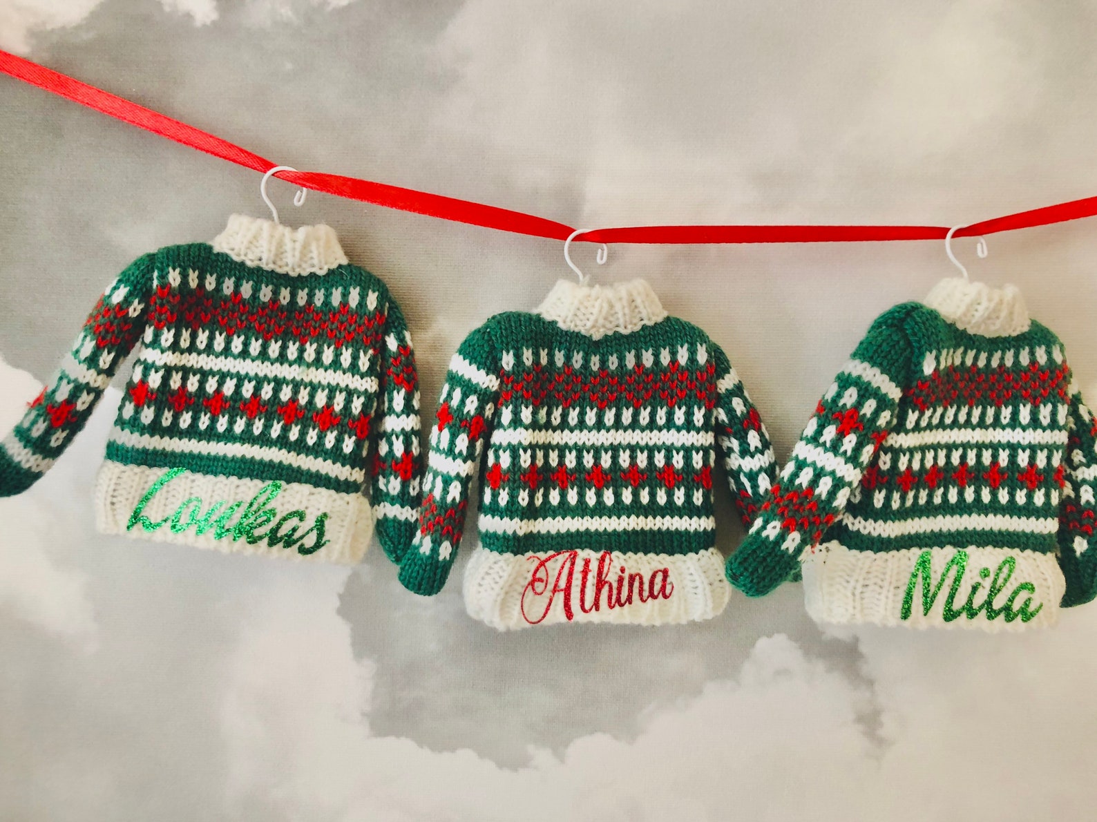 Personalized Ugly Christmas Sweater Ornaments Tree Etsy