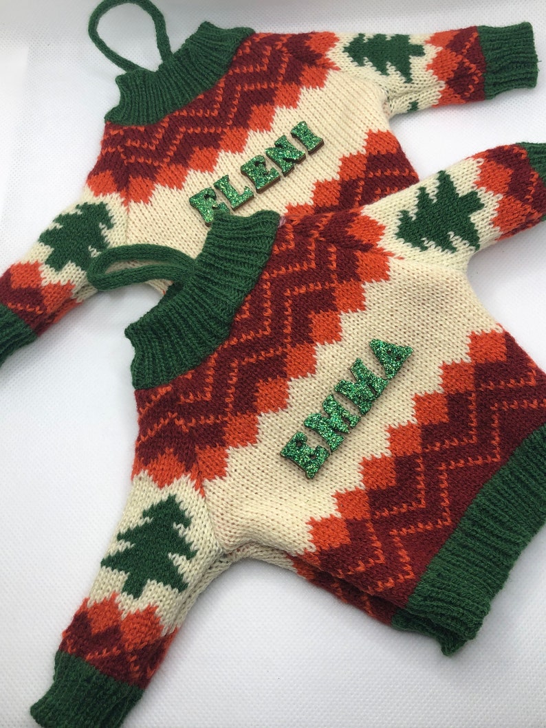 Personalized Ugly Christmas Sweater Hanging Tree Ornament. Etsy