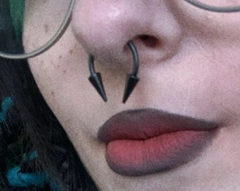 Black spike cheap septum ring