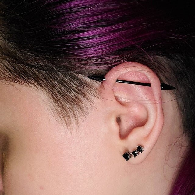 Black on sale industrial earring