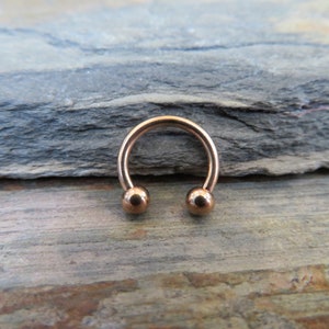 Rose Gold Titanium Ion Plated 16G 1.2mm Horseshoe Ring Septum Piercing 316L Surgical Steel image 5