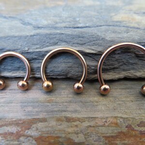 Rose Gold Titanium Ion Plated 16G 1.2mm Horseshoe Ring Septum Piercing 316L Surgical Steel image 4