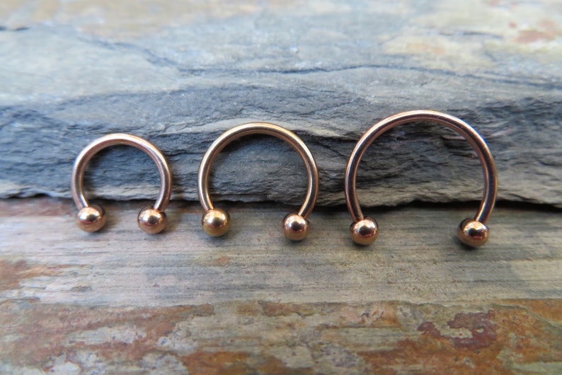 Rose Gold Titanium Ion Plated 16G 1.2mm Horseshoe Ring Septum Piercing 316L Surgical Steel image 4