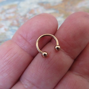 Rose Gold Titanium Ion Plated 16G 1.2mm Horseshoe Ring Septum Piercing 316L Surgical Steel image 1