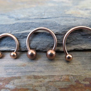 Rose Gold Titanium Ion Plated 16G 1.2mm Horseshoe Ring Septum Piercing 316L Surgical Steel image 6