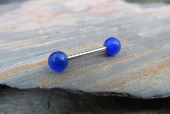 Blue outlet tongue ring