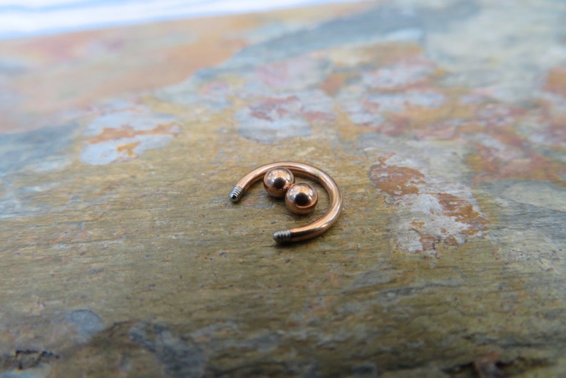 Rose Gold Titanium Ion Plated 16G 1.2mm Horseshoe Ring Septum Piercing 316L Surgical Steel image 3