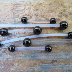 Pair of 2 Clear Crystal Archer Arrow Nipple Shields Ring Barbells Bars 14G 1.6mm 16G 1.2mm Piercings Piercing