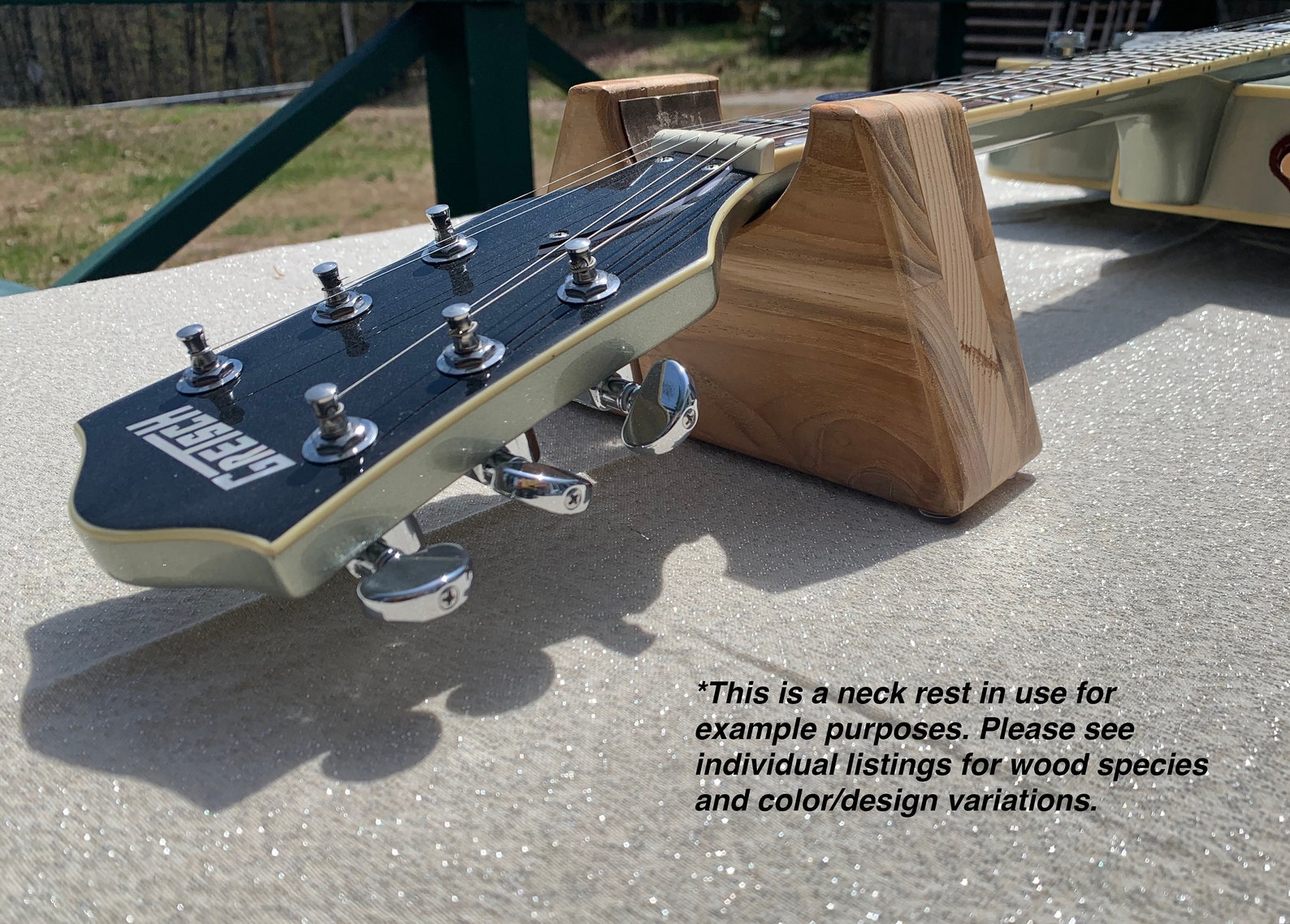 Handmade Wood and Leather Electric Guitar Neck Rest Etsy