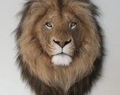 Faux Fur Lion Head Wall Mount: Safari Decorations
