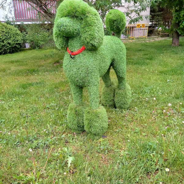 Garden sculpture poodle, Realistic figures dog,Handmade 3D animal