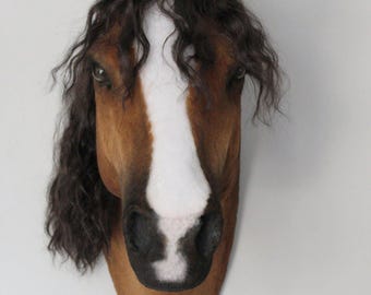 Realistic Horse Head Wall Mount: Handmade Farmhouse Decor Statement Piece