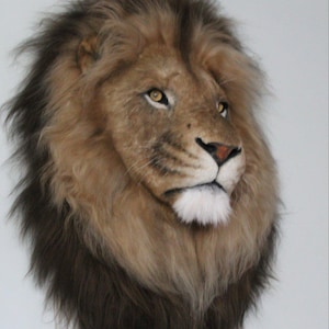 Lion Head Faux Fur Wall Mount: Safari Decorations image 10