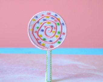 Set of sweets iron on patch for customize clothing lollipops and candies made in Liberty fabric and glitter birthday party items