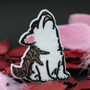 Husky Embroidered Iron-On Patch: Dog Applique