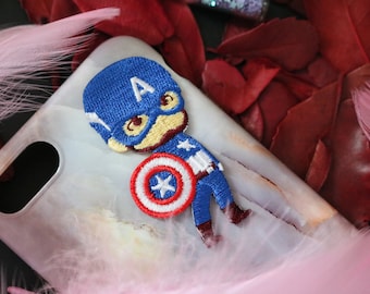Captain America Embroidered Patch: Self-Adhesive Hero Applique