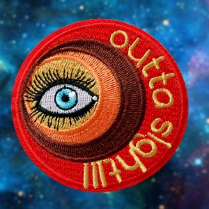 Evil eye patch,Outta sight patch ,embroidered patch,  iron on patch,embroidered,edge burn out,Applique