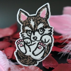 Husky Embroidered Iron-On Patch, Dog Applique