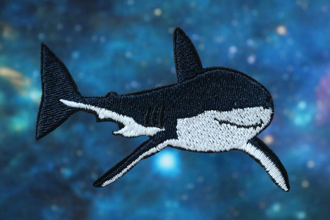 The Great White Shark Embroidered Patch,shark Patch,fish,iron on Patch ...