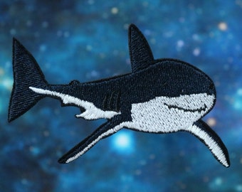The great white shark embroidered patch,Shark patch,fish,iron on patch,embroidered,edge burn out,Applique