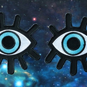 Blinky Eyes embroidered patch,Creep,eye,Girl,iron on patch,embroidered,edge burn out,Applique